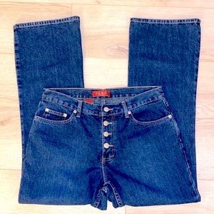 Zena Buttonfly 100% Cotton Mid-Rise Medium Wash Jeans. Size 10